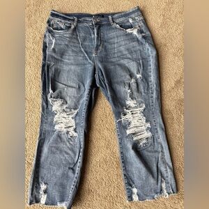 Judy Blue Distressed straight fit Jeans in Blue